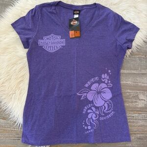 Harley-Davidson Women's V-Neck Tee NWT Waikiki Hawaii